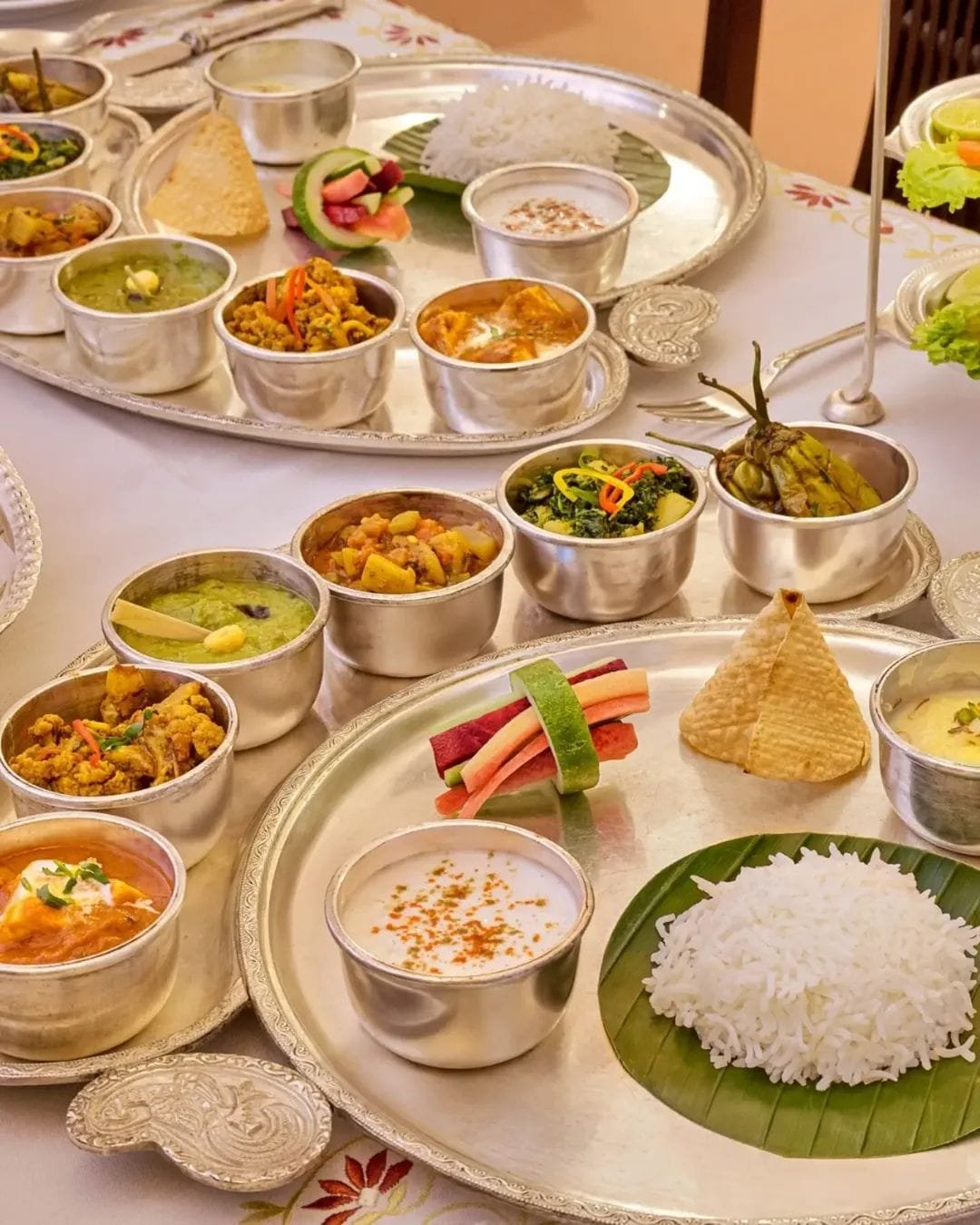 Royal Satvik Thali Feast Served in Pure Silverware
