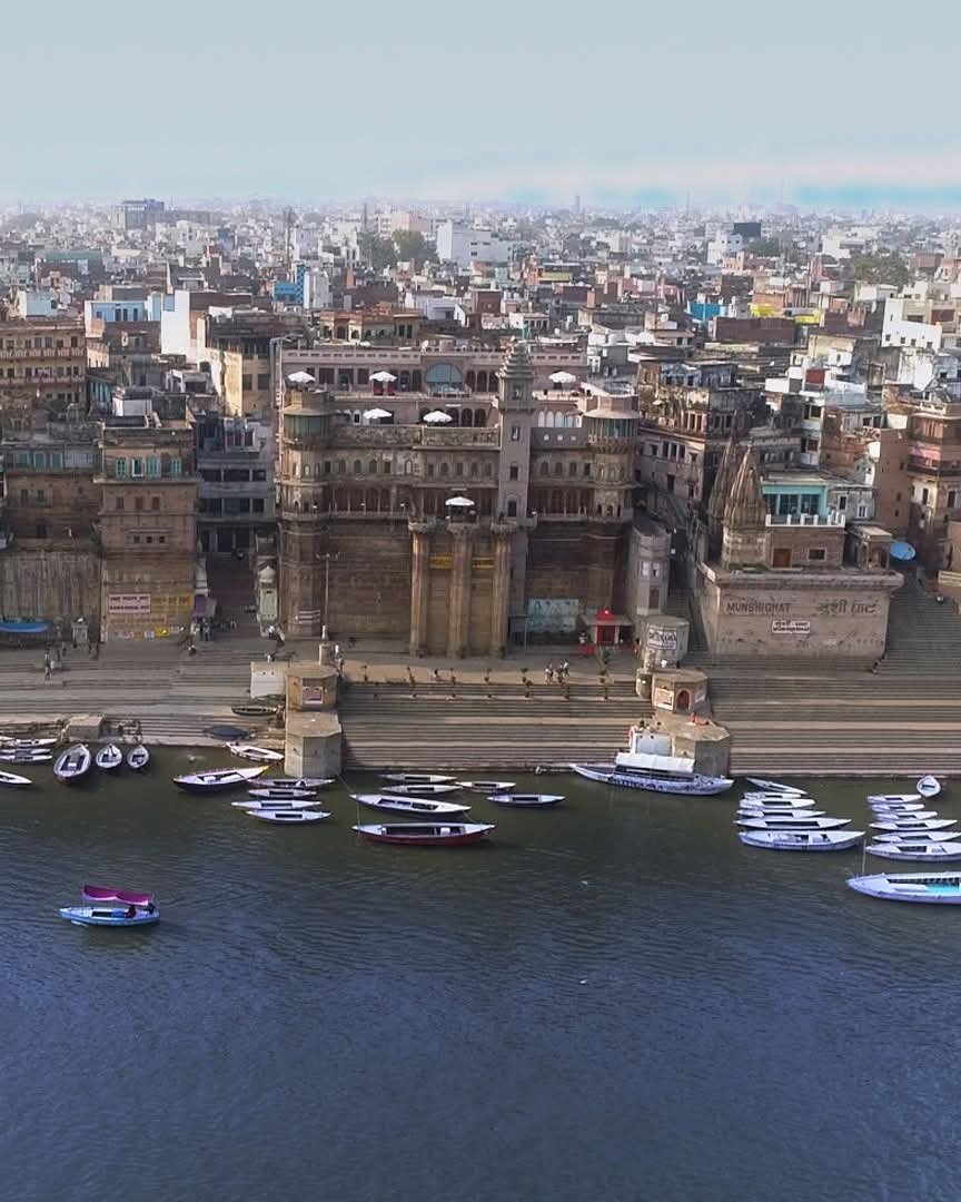 Aerial View of Munshi Ghat and BrijRama Palace